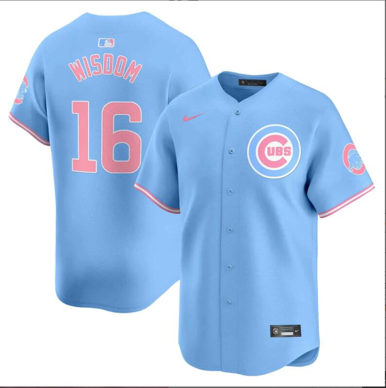 Men Chicago Cubs 16 Wisdom blue 2024 Nike MLB jersey
